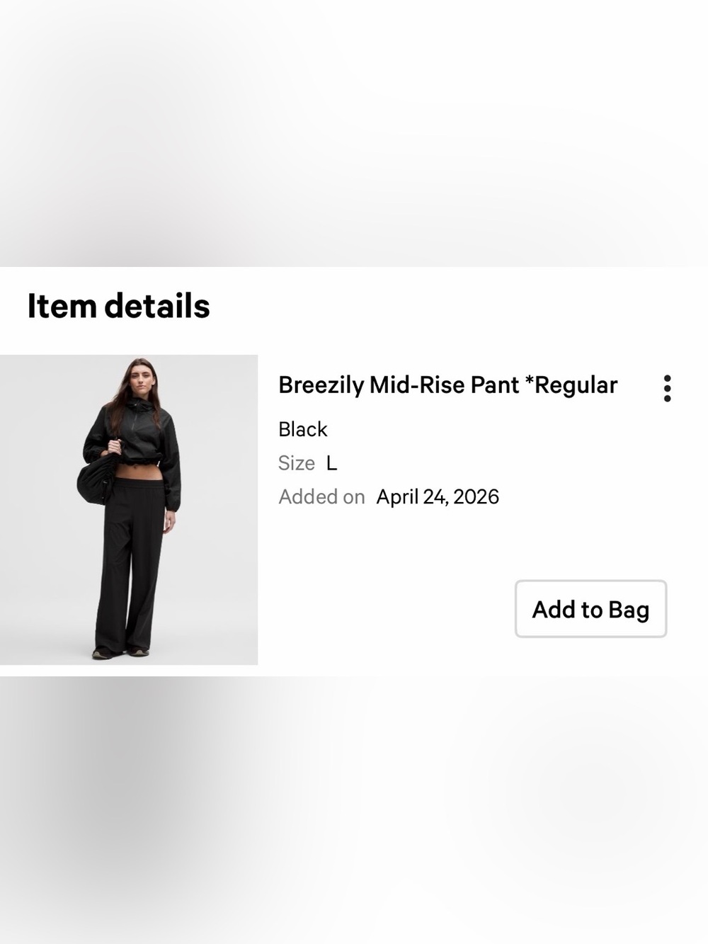 Breezily Mid-Rise Pant — Black